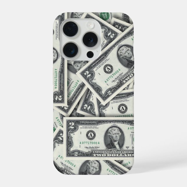  $2 Bill Money Background iPhone Case (Back)