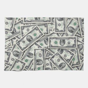 $2 Bill Money Background Tea Towel