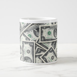 $2 Bill Money Pattern Large Coffee Mug