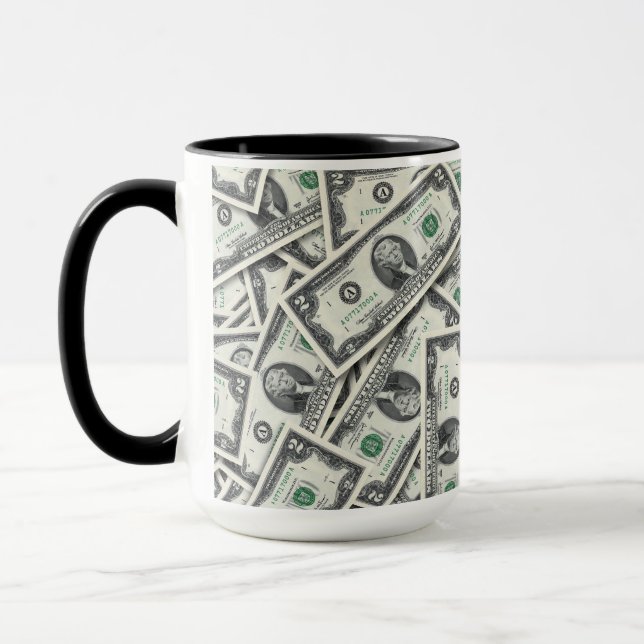 $2 Bill Money Pattern Mug (Left)