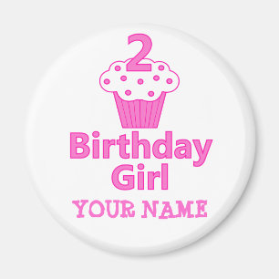 2 - Birthday Girl - Cupcake Design Magnet