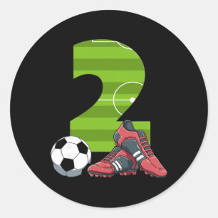 2 Birthday Soccer First Birthday Football Kids Classic Round Sticker