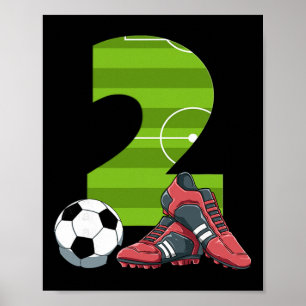 2 Birthday Soccer First Birthday Football Kids Poster