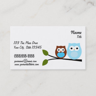 2 Blue Owls Bussiness Cards