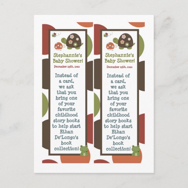 2 Book Marks Laguna Beach Turtle Frog Pond Animal Invitation Postcard (Front)
