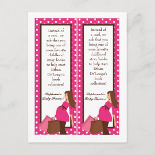 2 Book Marks Pink Mod Mum Polka Dots Invitation Postcard