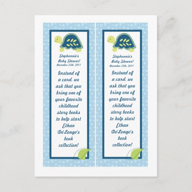 2 Book Marks Turtle Reef Ocean Sea Turtle Invitation Postcard (Front)