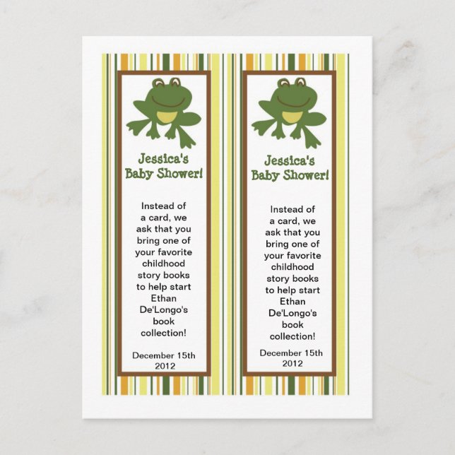 2 Bookmarks Jungle Babies Animals Invitation Postcard (Front)