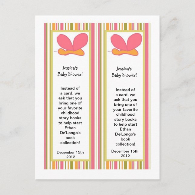 2 Bookmarks Tropical Punch Animals Invitation Postcard (Front)