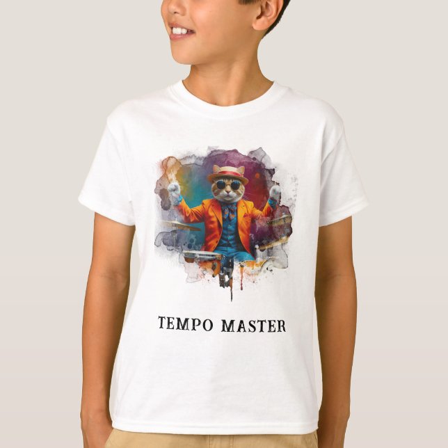 2 -Boy Drummer Shirt - Damian (Front)
