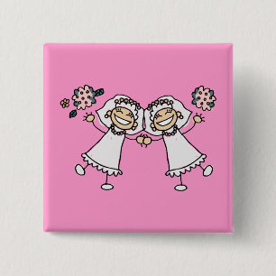 2 Brides 15 Cm Square Badge