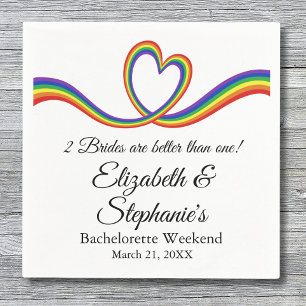 2 Brides Are Better Than One Lesbian Bachelorette  Napkin