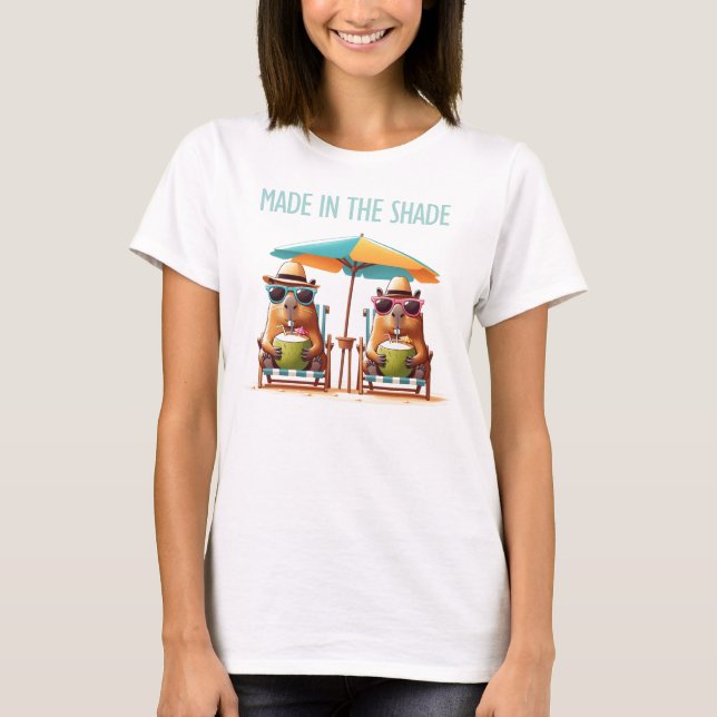 2 Capybaras with Pina Coladas Made in the Shade T-Shirt (Front)