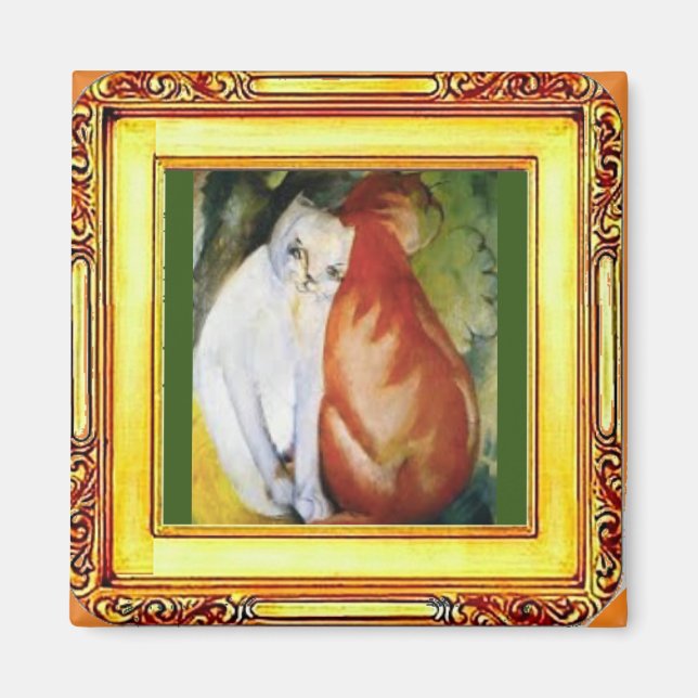 2 Cats by Franz Marc Magnet (Front)