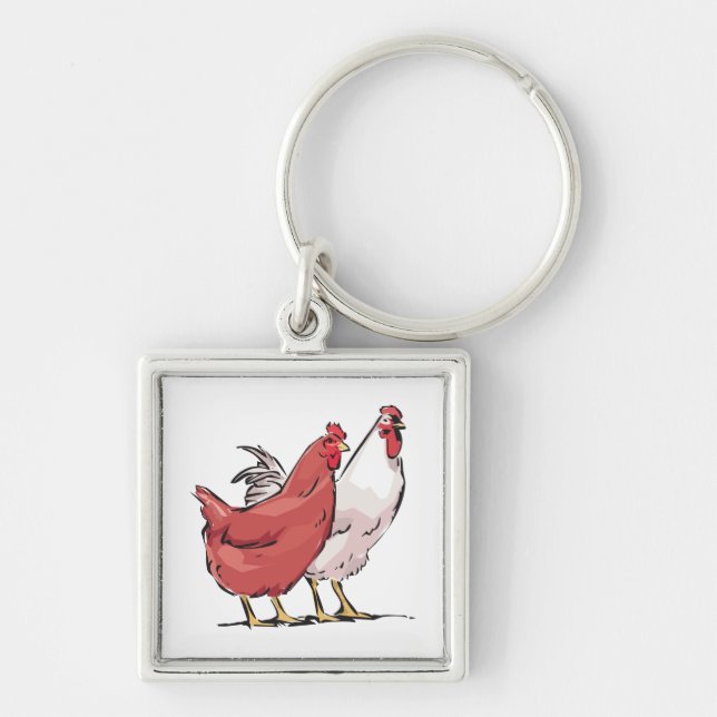2 Chickens Keychain (Front)