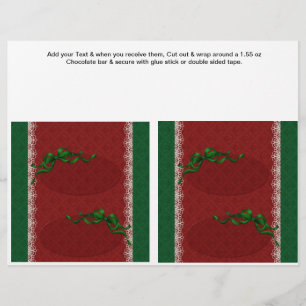 2 Christmas Custom Hersheys Candy Bar Wrappers