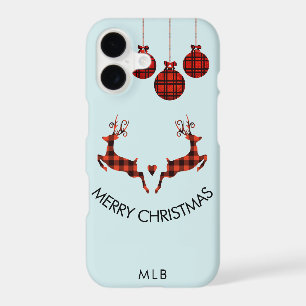 2 Christmas Deer Jumping Rustic Style