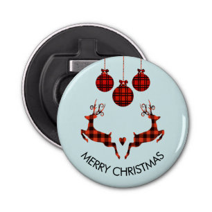 2 Christmas Deer Jumping Rustic Style Bottle Opener