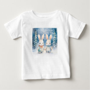 2 Christmas rabbits Baby T-Shirt