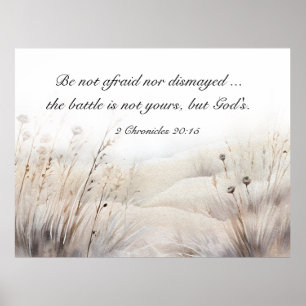 2 Chronicles 20:15 The Battle is God's Bible Verse Poster