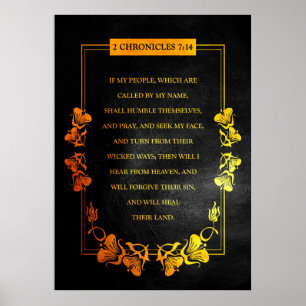 2 Chronicles 7:14 Bible Verse Poster