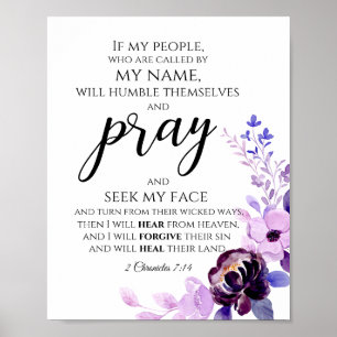 2 Chronicles 7:14 If My People Pray Christian Poster