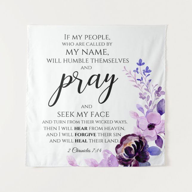 2 Chronicles 7:14 If My People Pray Christian Tapestry (Front)