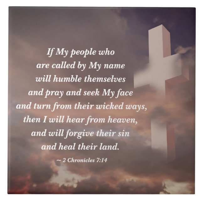 2 Chronicles 7:14 If My People will Pray Ceramic Tile (Front)