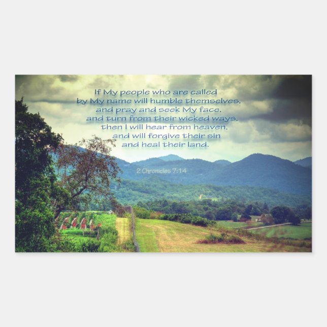 2 Chronicles 7:14 Rectangular Sticker (Front)