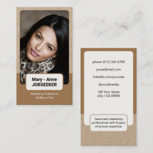 2 Coloured Classic Job Seeker Kraft Paper Style Business Card