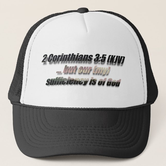 2 Cor 3:5 Trucker Hat (Front)