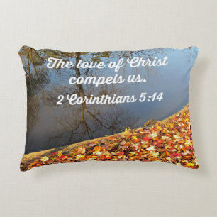 2 Cor. 5:14 The love of Christ compels us. Decorative Cushion