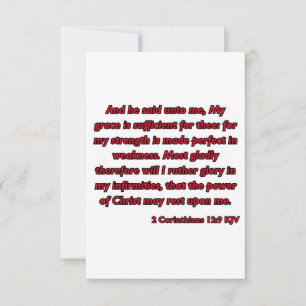 2 Corinthians 12:9 Bible Scripture KJV Greeting Card