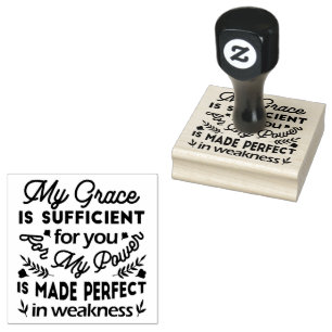 2 Corinthians 12:9 – My Grace Is Sufficient Art Rubber Stamp