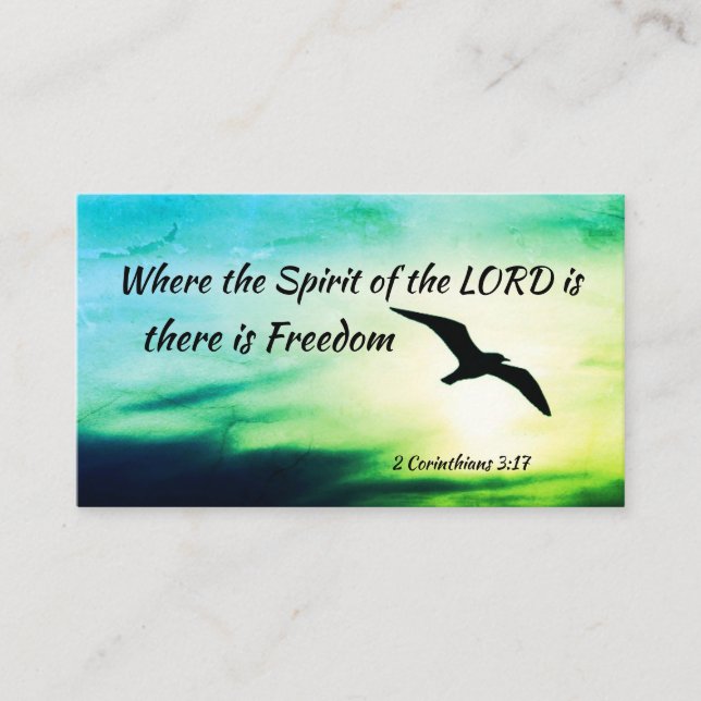 2 Corinthians 3:17 Freedom Bible Verse Business Card (Front)