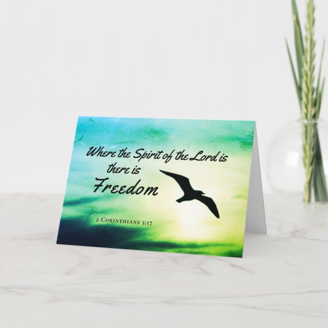 2 Corinthians 3:17 Freedom Bible Verse Card (Front)