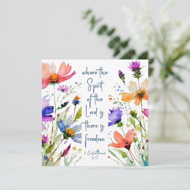 2 Corinthians 3:17 Freedom Bible Verse Flat Card (Standing Front)