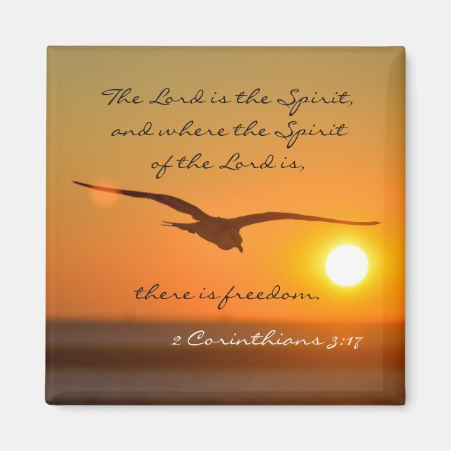 2 Corinthians 3:17 Freedom Bible Verse Magnet (Front)
