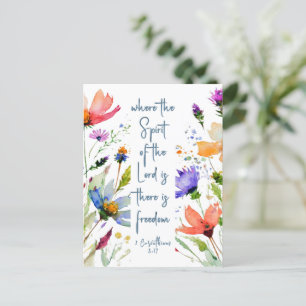 2 Corinthians 3:17 Freedom Bible Verse  Postcard