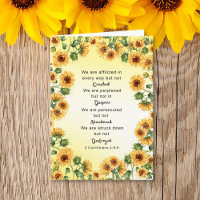  2 Corinthians 4:8-9 Bible Verse Sunflower 