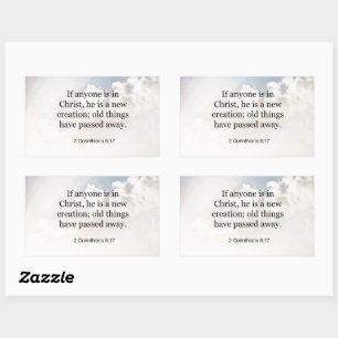2 Corinthians 5:17, Bible verse, Rectangular Sticker