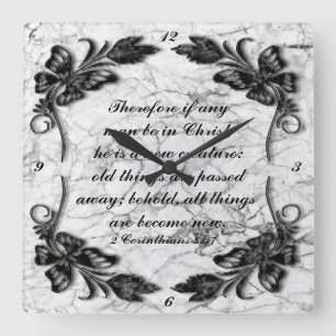 2 Corinthians 5:17 Square Square Wall Clock
