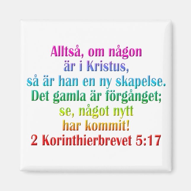 2 Corinthians 5:17 Swedish Magnet (Front)