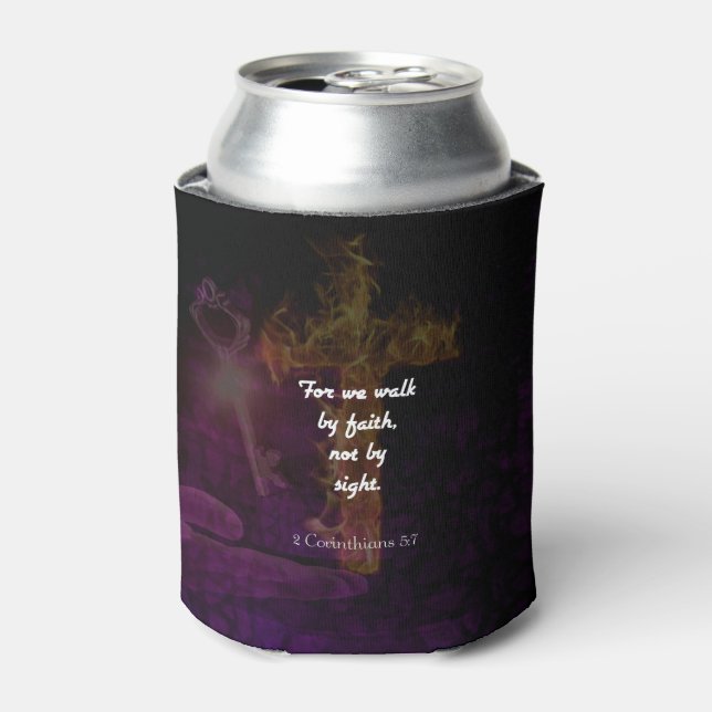 2 Corinthians 5:7 Bible Verse Quote About Faith Can Cooler (Can Front)
