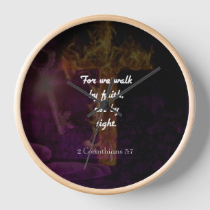 2 Corinthians 5:7 Bible Verse Quote About Faith Clock