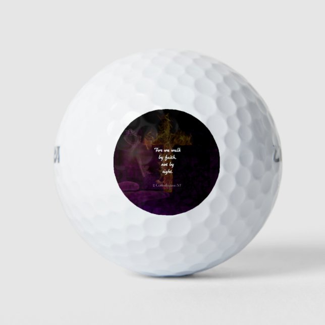 2 Corinthians 5:7 Bible Verse Quote About Faith Golf Balls (Front)