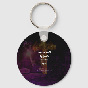 2 Corinthians 5:7 Bible Verse Quote About Faith Key Ring