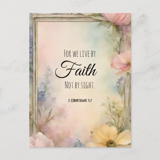 2 Corinthians 5:7 Christian Bible Verse Art Postcard (Front)