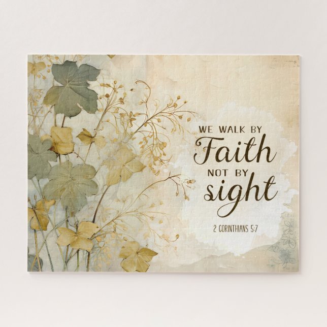 2 Corinthians 5:7 We Walk by Faith Bible Verse  Jigsaw Puzzle (Horizontal)