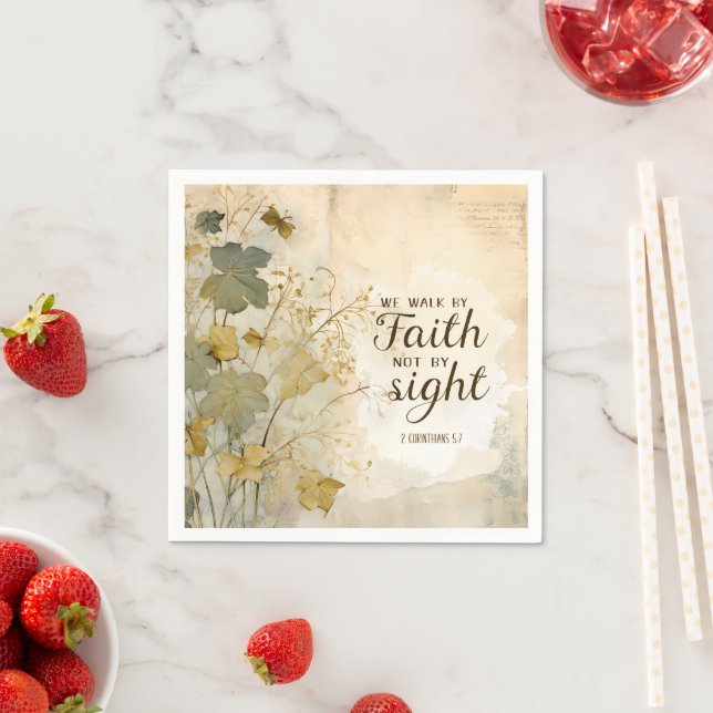 2 Corinthians 5:7 We Walk by Faith Bible Verse  Napkin (Insitu)